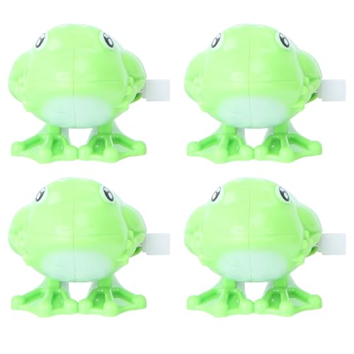 VICASKY 4 Stück Wickelnder Hüpffrosch Aufziehbares Neuartiges Uhrwerk- Cartoon- Zum Aufziehen Uhrwerk Für Tierspielzeug Plastik Light Green von VICASKY