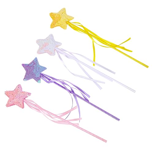VICASKY 4 Stück Zauberstab Feenstab Fairy Wand Toys Party Supplies игрушки для девочек Toys for Zauberstab für dekorativer Feenstab Party Zauberstäbe Stoff von VICASKY