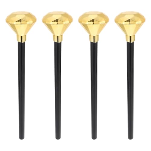VICASKY 4 Stück Zauberstab Kinderstab Rollenspiel-Zepterspielzeug glühen Halloween Halloween Toys Halloween-Requisite Zepterspielzeug für Plastik Golden von VICASKY
