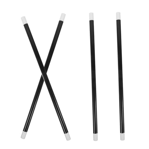 VICASKY 4 Stück Zauberstab Leistungskrücke Trickstab Trickshow-Requisite Zauberspruch-Requisite Stöcke würfelunterlage photostickomni plasure Partygeschenk Taschenpersonal Plastik Black von VICASKY