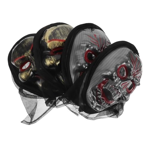 VICASKY 4 Stück halloween horror halloween grusel horror mask scary mask Halloween Party Dekoration Maske Horror-Zombie-Kostüm Nase Halloween-Gesichtsabdeckung Halloween-Requisite Plastik von VICASKY