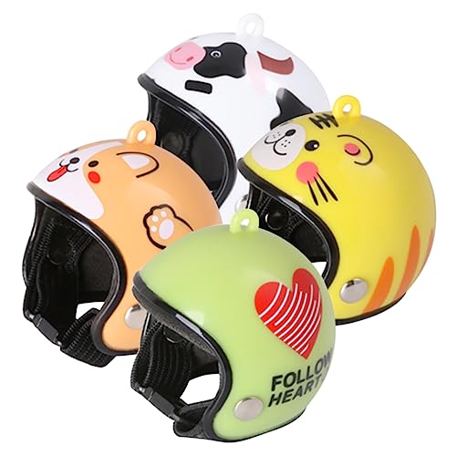 VICASKY 4 Stück kreativer Hühnerhelm Hühnerkostüm Hühnerhelme Meerschweinchenkäfig Puppenhelm Safety Helmet schützenvogel Kopfbedeckungen für Haustiervögel Schutzhelm für Vögel Plastik von VICASKY