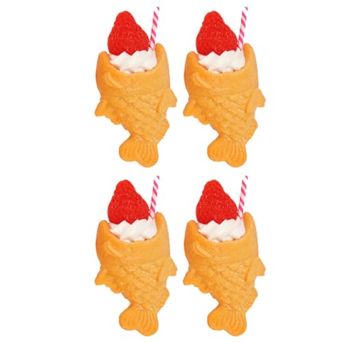 VICASKY 4 Stücke PVC Lebensmittel Hängen Charme Nachahmung Lebensmittel Anhänger Keychain Ornament Gefälschte Lebensmittel Charme von VICASKY