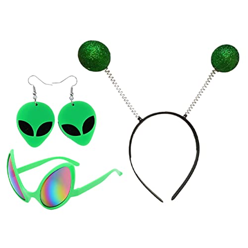VICASKY 4 Teiliges Alien Party Dekorationsset Verkleidung Mit Haarreif Ohrringen Und Brille Für Halloween Und Festivals Spaßige Accessoires Für Kostümpartys Und Geburtstagsfeiern VICASKY 4 Teiliges Alien Party Dekorationsset Verkleidung Mit Haarreif Ohrringen Und Brille Für Halloween Und Festivals Spaßige Accessoires Für Kostümpartys Und Geburtstagsfeiern von VICASKY