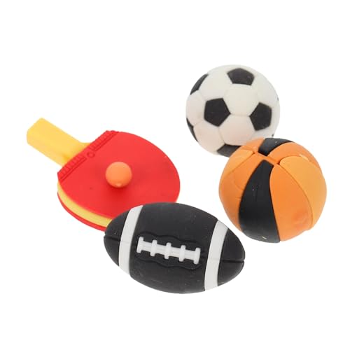 VICASKY 4stücke Miniatur Sportmodelle Teiliges Zubehör Für Puppenhäuser Basketball Fußball Rugby Und Tischtennis Realistische Dekoration Und Fotorequisiten Für Kreative Szenen von VICASKY