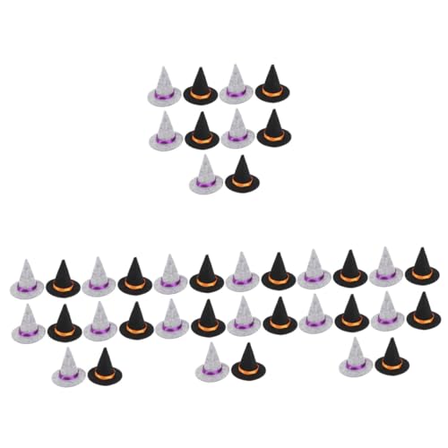 VICASKY 40 Stck. Teiliges Mini Filz Hexenhut Handgemacht Weiche Halloween Dekoration DIY Haarschmuck und Weinflaschen Accessoires Schwarz Wiederverwendbar für Party und Basteln VICASKY 40 Stck. Teiliges Mini Filz Hexenhut Handgemacht Weiche Halloween Dekoration DIY Haarschmuck und Weinflaschen Accessoires Schwarz Wiederverwendbar für Party und Basteln von VICASKY