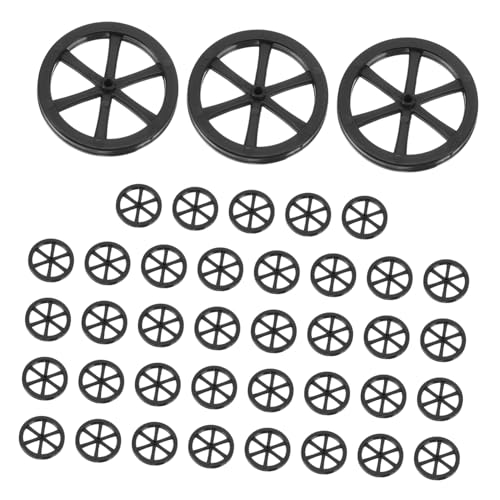 VICASKY 40 Stück Modellräder Auto Montageräder Kinderspielzeug Kinderlenkrad Mini Räder Radspielzeug Spielzeugreifen Und Räder Autoräder Bastelräder Autospielzeug von VICASKY