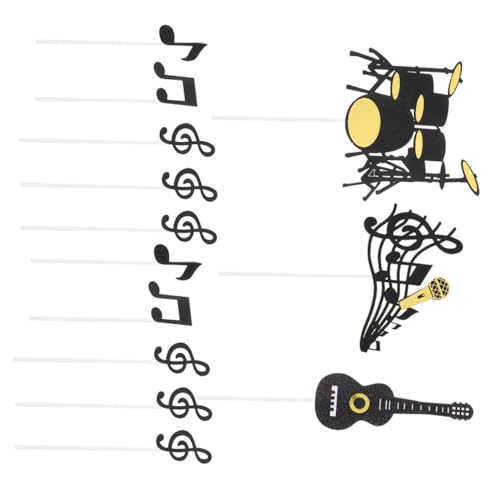 VICASKY Innovative Musiknoten-kuchenaufsätze Für Partys 40er-set Mit Gitarrenmikrofon von VICASKY