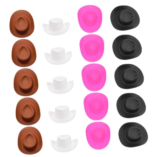 VICASKY 40St Minihüte zum Basteln Mini-Cowboyhüte groß rosa Cowboyhut Miniaturhut faschingshüte karnevalsmütze gutl Hut winzige Dekore kleine Hütchen zum Basteln von VICASKY