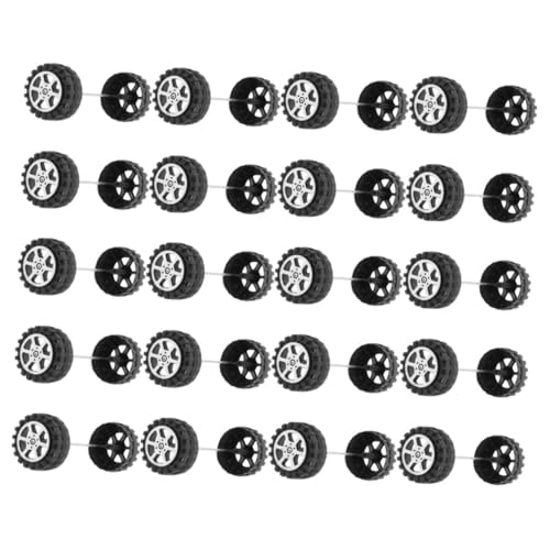 VICASKY 42mm Kunststoff Spielzeug Auto Reifen Set 2x100mm Rc Auto Räder Achsen Ersatz Teile Für Miniatur Fahrzeuge von VICASKY