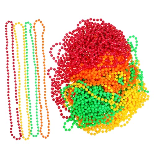 VICASKY 48 . Teiliges Neon Perlenhalsketten Fluoreszierend Leichtes Kunststoff Schmuck Karneval Halsdekorationen für Jahre Partys Geburtstag Hochzeit Halloween von VICASKY