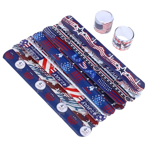 VICASKY 48 Stck. Teiliges PVC Slap Bracelet Independence Day Partygeschenke Flaggenmuster Armbänder Partyzubehör VICASKY 48 Stck. Teiliges PVC Slap Bracelet Independence Day Partygeschenke Flaggenmuster Armbänder Partyzubehör von VICASKY