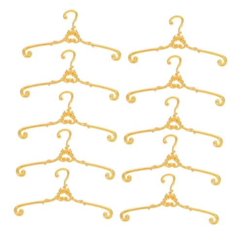 VICASKY 48 Stück Doll House Metall -Kleidung Rack Miniatur Kleiderbügel Puppenhaus Kleiderständer Puppenkleiderbügel Kleiderständer Für Puppen Kleiderbügel Für Minipuppen Golden von VICASKY