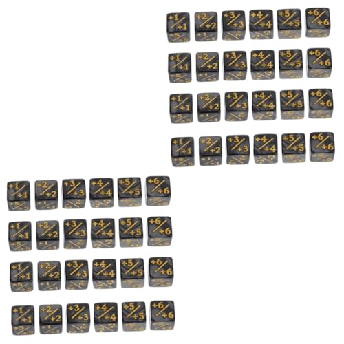 VICASKY 48 Teiliges Acryl Würfel Token mit Plus Minus Zeichen Mehrseitige Spielwürfel für Kartenspiele Lernspielzeug für Langlebig für Brettspiel Zubehör von VICASKY