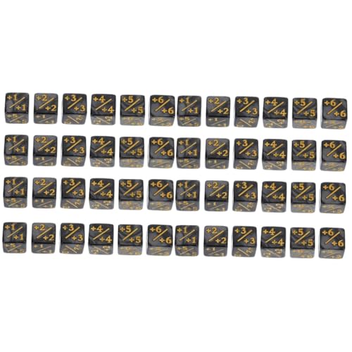 VICASKY 48 Teiliges Acryl Würfel Zähler mit Plus Minus Zeichen Spielwürfel für Kartenspiele und Tischspiele Lernspielzeug für Tragbares Zubehör für Party und Familie von VICASKY