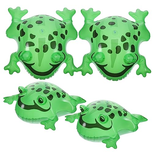 VICASKY 4Er Set Aufblasbarer Froschballon Frösche Pool Inflator Hüpfburgen Gebläse Punch Ballons Partytütenfüller Ballon Ornament Tiere Frosch Partydekorationen Grün Pvc von VICASKY