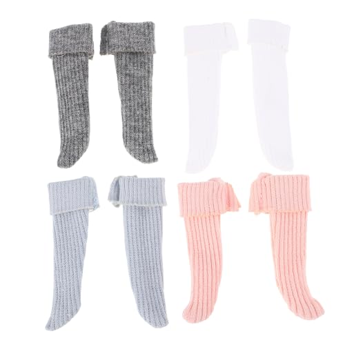 VICASKY 4Paare Puppensocken im Bonbonfarben Design Komfortable Puppenbekleidung Accessoires für Tägliche und Partys Geeignet für Große Puppen von VICASKY