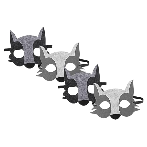 VICASKY 4Stücke Cosplay Wolf Masken Halb Gesichtsmaske für Halloween Filz Tiermaske für Kostümparty Maskerade Karneval Vielseitig Einsetzbar VICASKY 4Stücke Cosplay Wolf Masken Halb Gesichtsmaske für Halloween Filz Tiermaske für Kostümparty Maskerade Karneval Vielseitig Einsetzbar von VICASKY