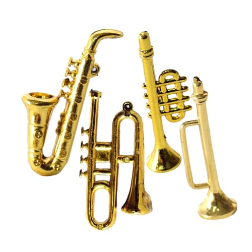 VICASKY 4Stücke Saxophon Modelle Für Puppenhaus Dekoration Realistische Instrumente Für Heimwerkerbedarf Klassische Musikinstrumente von VICASKY