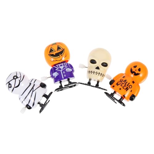 VICASKY 4Stücke Teiliges Halloween Aufziehspielzeug Bunte Uhrwerkspielzeuge mit Skelett Kürbis und für Halloween Partys für Goody Bag VICASKY 4Stücke Teiliges Halloween Aufziehspielzeug Bunte Uhrwerkspielzeuge mit Skelett Kürbis und für Halloween Partys für Goody Bag von VICASKY