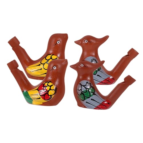 VICASKY Wassergefülltes Vogelpfeifenspielzeug Für Kinder Keramik-grasmückenvogelpfeifen 4er-set Badespaß Zufälliger Stil von VICASKY