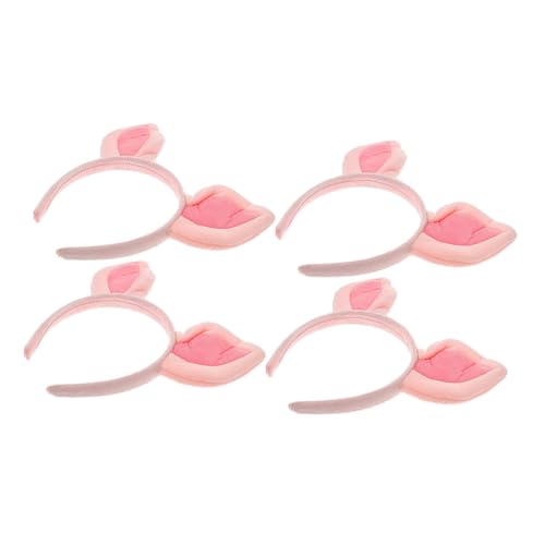 VICASKY 4stücke Plüschiges Schweineohren Haarreif Niedliches Tier-kostüm Accessoire Für Mädchen Und Für Halloween Cosplay Und Partys Weiches Material Vielseitig Einsetzbar von VICASKY