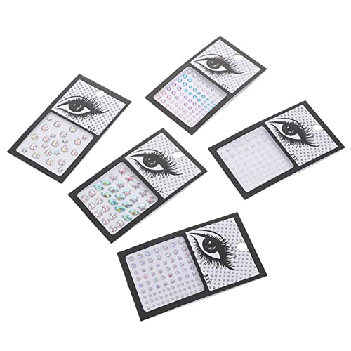 VICASKY 5 Blätter Strass-Aufkleber Mädchen-Ohrringe Aufkleber-Ohrringe für Perlen weihnachtsdeko Dekoration Weihnachten Gesichtsschmuck Ohrringe zum Aufkleben für Mädchen Acryl von VICASKY