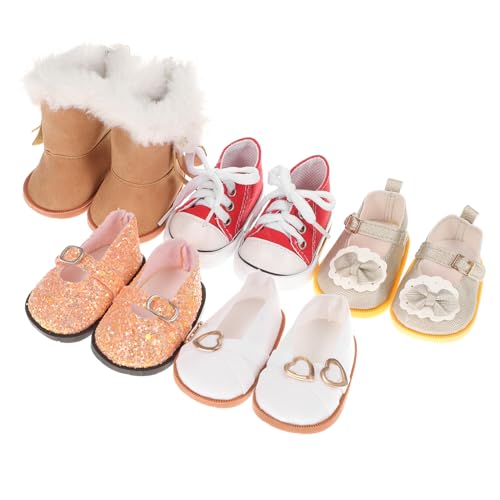 VICASKY 5 Paare Puppen Dekorative Schuhe Mini -Schuhe Für Puppen Bequeme Puppen Ersatzschuhe Foto Requisite Designs von VICASKY