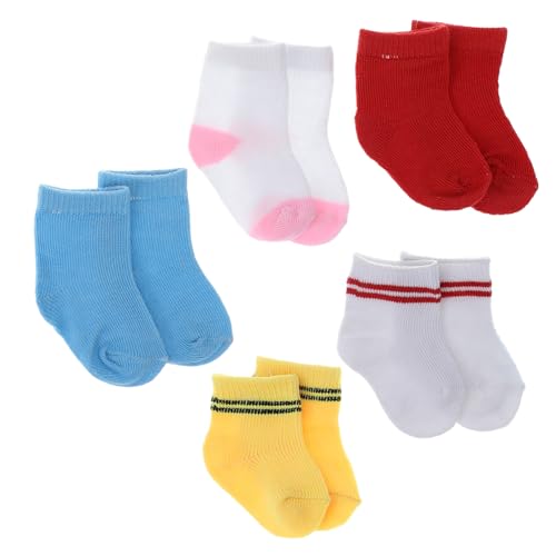 VICASKY 5 Paare Puppensocken für Puppen Mehrfarbige Babydoll Zubehör Waschbar Sitz Vielseitige Designs für Halloween Weihnachten und Kreatives Rollenspiel VICASKY 5 Paare Puppensocken für Puppen Mehrfarbige Babydoll Zubehör Waschbar Sitz Vielseitige Designs für Halloween Weihnachten und Kreatives Rollenspiel von VICASKY