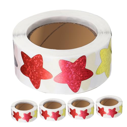 VICASKY 5 Rollen Stern Aufkleber Nagelaufkleber Selbstklebende Aufkleber Schreibwaren Etiketten Aufkleber Für Kleine Aufkleber Ästhetische Kindergarten Aufkleber Drucke Aufkleber von VICASKY