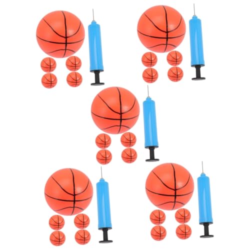 VICASKY 5 Sätze Aufblasbarer Basketball aufblasbarer Ball Kinderspielzeug Spielzeug für Kinder Toys Entwässerungskorb Geschenke Mini-Basketbälle Hüpfbälle Masse Schüttgut Stressball von VICASKY