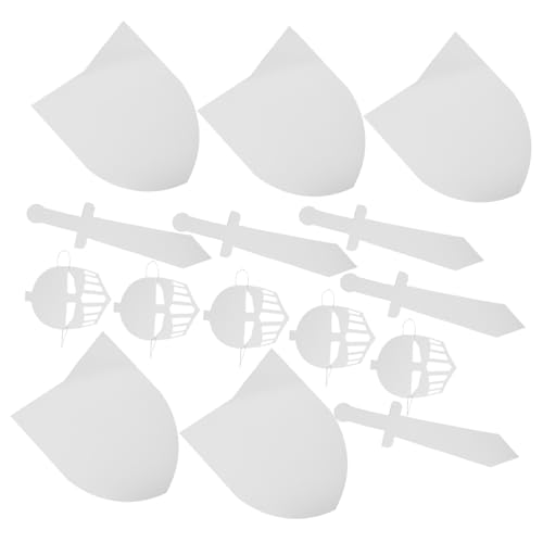 VICASKY 5 Sätze DIY Ritter Schild Maske aus Leichtem Karton Bemalbar Ergonomisch für Kleine Hände Kreative Party Bastelsets für Halloween Rollenspiele und Kinderpartys von VICASKY