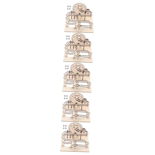VICASKY 5 Sätze Kugel-holzpuzzle Mechanische Holzpuzzles Holzbaukasten Kinder Denksportaufgaben Aus Holz Gebäudemodell Murmelbahn Kinderkoffer Holzspielzeug Hölzern Eisen Untersetzer 3D von VICASKY