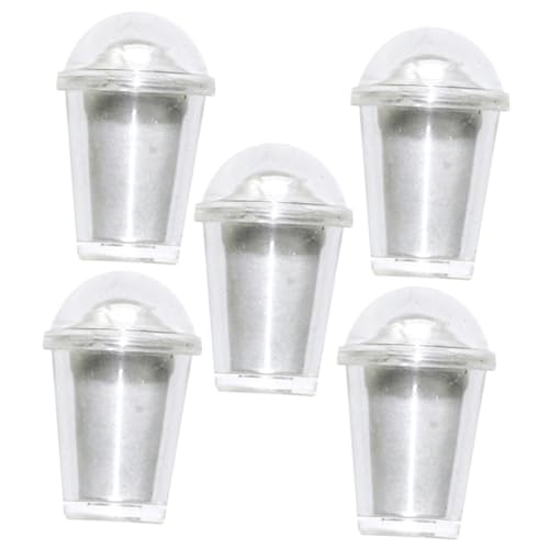 VICASKY 5 Sätze Miniatur Milchtee Becher Leer Mini Deko Puppenhaus Zubehör für Micro Landschaft DIY Handwerk Fotorequisiten von VICASKY