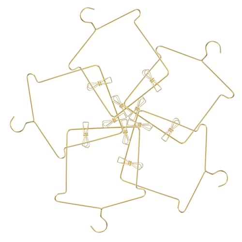 VICASKY 5 Sätze Puppenaufhänger Kleiderbügel Für Minipuppen Kleiderbügel Für Puppen Kleiderbügel Und Kleiderständer Für Puppen Steht Puppenkleidung Kleiderbügel Für Babys Golden Eisen von VICASKY