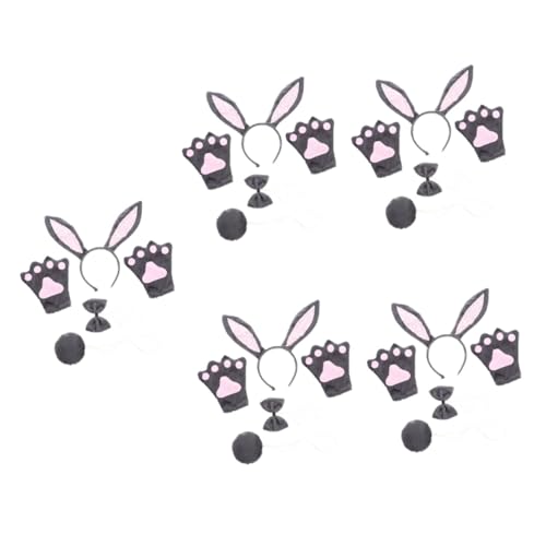 VICASKY 5 Sätze Tierohren Haarreif Set Bunny Hasenohren Stirnband Katzenohren Kostüm Zubehör für Halloween Fasching Karneval Cosplay Party mit Schleife und Teilig VICASKY 5 Sätze Tierohren Haarreif Set Bunny Hasenohren Stirnband Katzenohren Kostüm Zubehör für Halloween Fasching Karneval Cosplay Party mit Schleife und Teilig von VICASKY