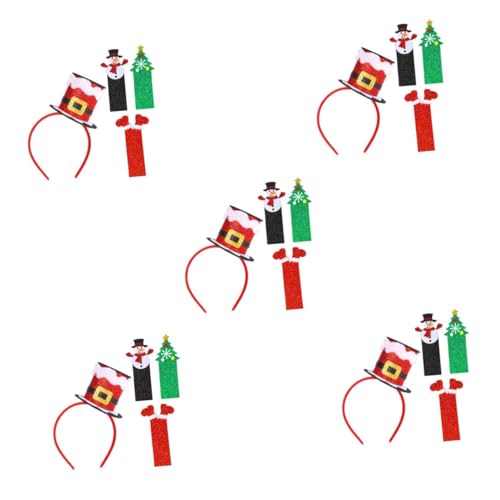 VICASKY 5 Sätze Weihnachtlicher Haarreif mit Mini Top Hut DIY Ersatz Hut Roter Weihnachtskopfschmuck für Erwachsene und Vielseitiges Accessoire für Weihnachts und Silvesterfeiern von VICASKY