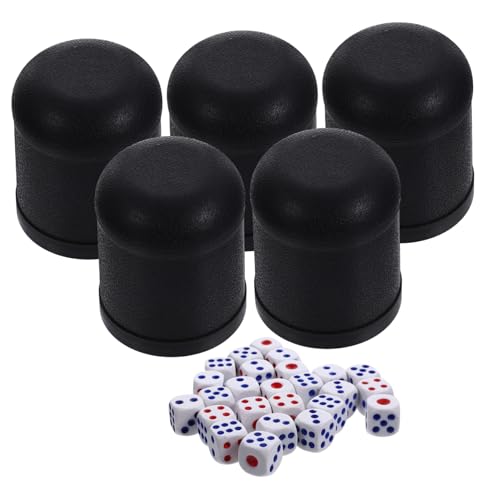 VICASKY 5 Sätze Würfelbecher Getränke Fünf Behälter Weineimer Chiller Für Partys Klare Würfel Sterben Kaffeetassen Wegbringen Tasse Würfel Cocktails Automatisch Shaker Plastik Black von VICASKY
