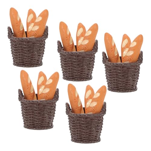 VICASKY 5 Satz Miniatur Baguette Modellbrot für Puppenhaus Realistische Mini Brotkörbe Langlebige Deko für Bäckerei Küchen-szenen Vielseitig Einsetzbar als Fotorequisite und Wohnaccessoire von VICASKY