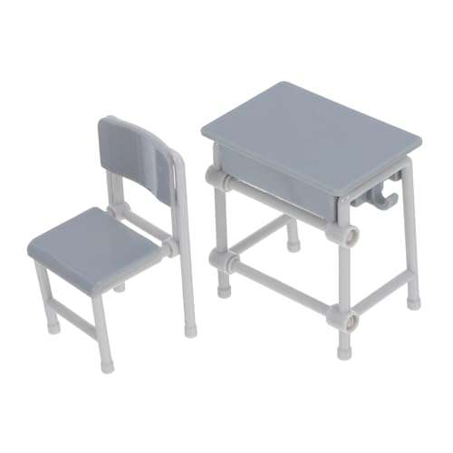 VICASKY 5 Sets Puppenhaus-miniaturmöbel-Set, Zubehör Mit Schultisch Und Stuhl, Kleines Klassenzimmer-Schreibtisch-Stuhl-Modell Für Mini-puppenhaus, Rollenspiel-Dekorationen von VICASKY