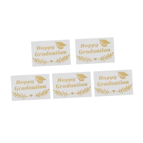 VICASKY 5 Stücke Goldene Graduierung Hut Ballon Aufkleber Selbst-Adhesive Dekorative Aufkleber Für Graduierung Party Herzlichen Glückwunsch Grad Luftballons von VICASKY