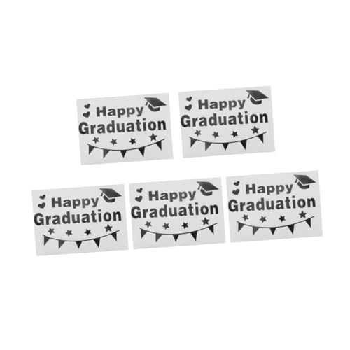 VICASKY 5 Stück Ballonaufkleber für den Abschluss abschlussgeschenk Ballon-Dekoration DIY-Aufkleber für Ballons Selbstklebende Aufkleber für Luftballons Graduierungsabziehbilder Black von VICASKY