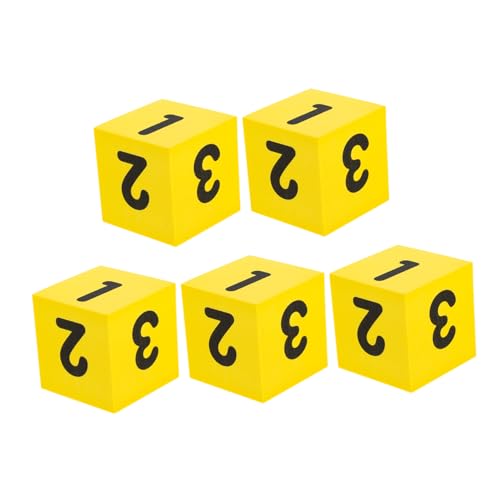 VICASKY 5 Stück Bunte Schaumstoffwürfel Brettspiel Lehrmittel Partyspielwürfel Würfelspiel Trinken Partyzubehör Riesige Spielwürfel -stütze Outdoor- Yellow Eva von VICASKY