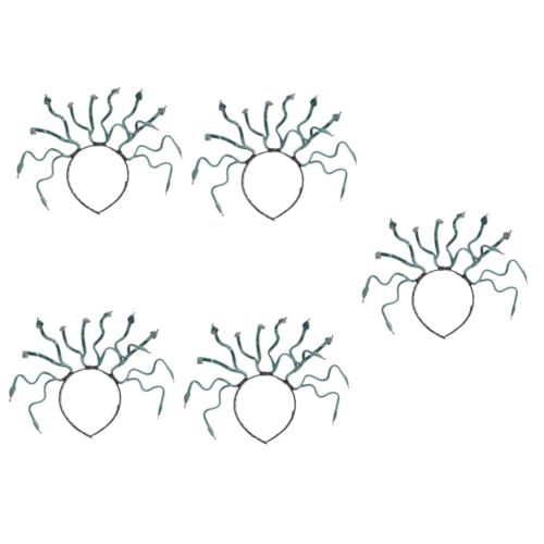 VICASKY 5 Stück Halloween Stirnband Schlangenform Kopfschmuck Medusa Cosplay Damen Mädchen Kostüm Zubehör für Karneval Party VICASKY 5 Stück Halloween Stirnband Schlangenform Kopfschmuck Medusa Cosplay Damen Mädchen Kostüm Zubehör für Karneval Party von VICASKY