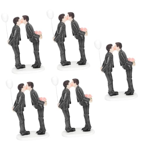 VICASKY 5 Stück Hochzeitstortenfigur Resin Brautpaar Deko Cake Pick für Valentinstag Festliche Tortendekoration Centerpiece von VICASKY