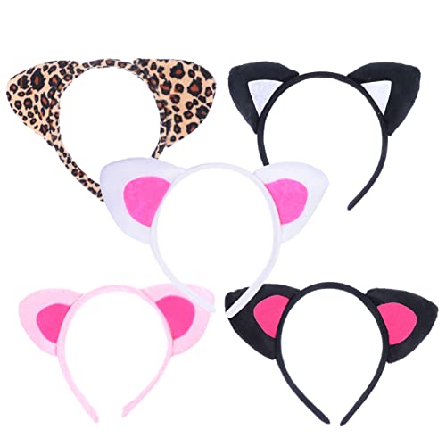 VICASKY 5 Stück Katzenohren Haarreif Teiliges Cosplay Zubehör für Erwachsene Perfektes Accessoire für Kostümpartys Halloween und Fotoshootings und Designs von VICASKY