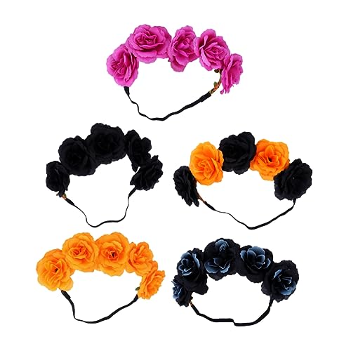 VICASKY 5 Stück Künstlicher Blumenkopfschmuck Halloween Stirnband Halloween Party Haarband Dekorationen Halloween Kopfschmuck Leuchtende Blumen Haar Accessoires Halloween VICASKY 5 Stück Künstlicher Blumenkopfschmuck Halloween Stirnband Halloween Party Haarband Dekorationen Halloween Kopfschmuck Leuchtende Blumen Haar Accessoires Halloween von VICASKY