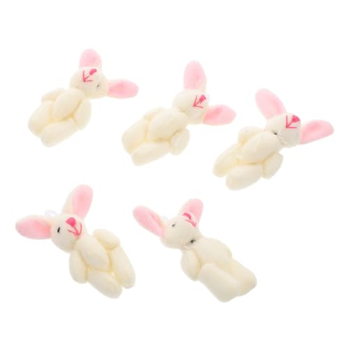 VICASKY 5 Stück Mini Kuscheltier Hase Weiche Plüschfiguren mit Gelenken Kawaii Deko für Kinderzimmer Büro und Zuhause Niedliche Hasen Spielzeuge für Geschenke und Partydekoration von VICASKY