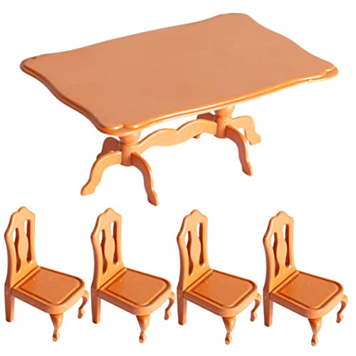 VICASKY Puppenmöbel Für Puppenhaus 5 Teiliges Puppenmöbel Set Für 1/12 Maßstab Esszimmermöbel Mit Und 4 Stühlen Puppenhaus Zubehör Für Kreative Spielwelten VICASKY Puppenmöbel Für Puppenhaus 5 Teiliges Puppenmöbel Set Für 1/12 Maßstab Esszimmermöbel Mit Und 4 Stühlen Puppenhaus Zubehör Für Kreative Spielwelten von VICASKY