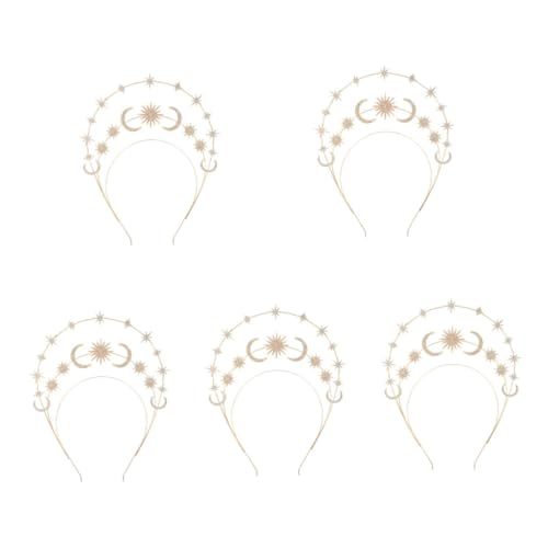VICASKY 5 Stück Moon Star Haarschmuck Damen Krone Tiara mit Sternen Mond Deko Mehrlagiges Goldenes Stirnband für Hochzeit Party Brautfest Geeignet VICASKY 5 Stück Moon Star Haarschmuck Damen Krone Tiara mit Sternen Mond Deko Mehrlagiges Goldenes Stirnband für Hochzeit Party Brautfest Geeignet von VICASKY